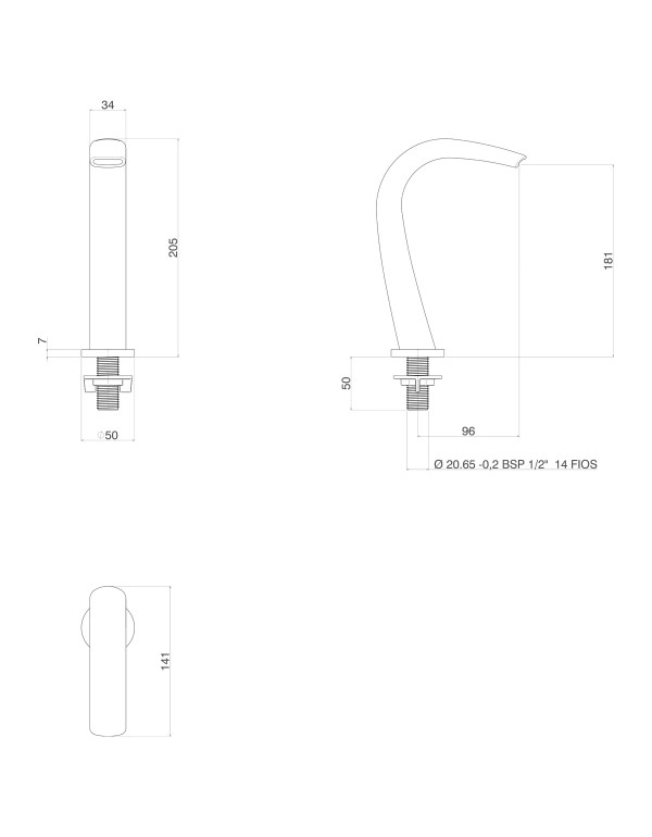 Bica Lavatorio Mesa Wave Baixa Deca You Dynamic White 1790.BR106.MT