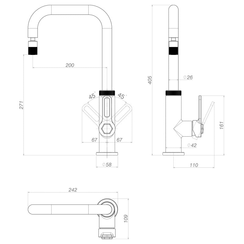 Misturador Monocomando Cozinha Mesa Deca Urban Inox 2270