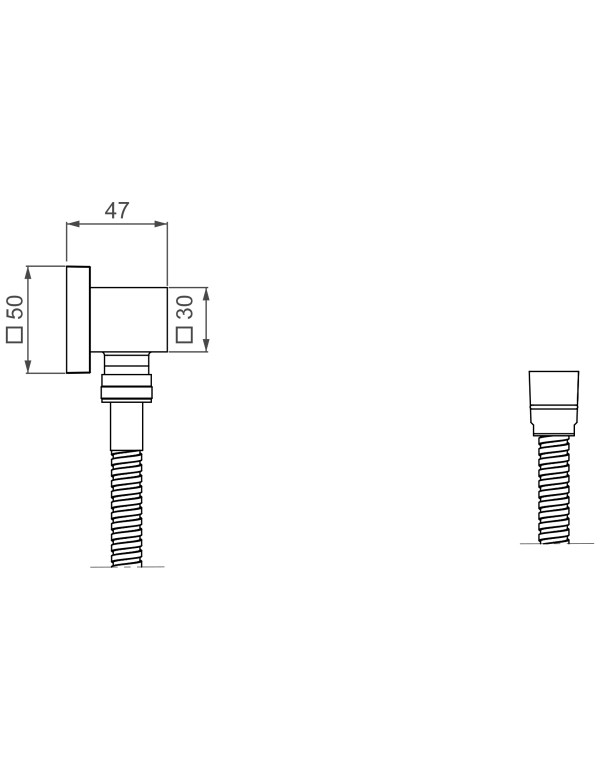 Kit Flexivel Deca Quadrado com Suporte para Ducha Manual Corten Matte 4604.CT.170.MT