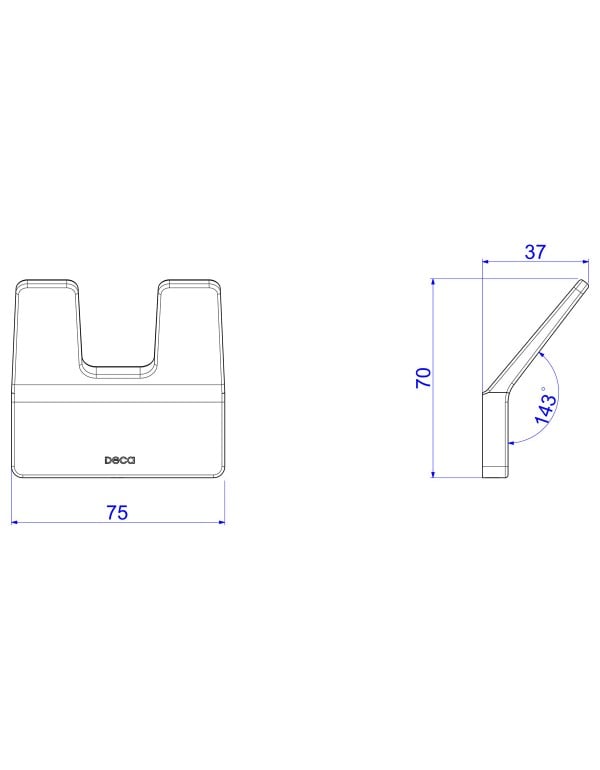 Cabide Duplo Gancho de Duas Pontas Porta Toalhas Acessórios Modulares Linha Nomos Acabamento Cromado Prata Brilhante Deca 1000.C.CBD