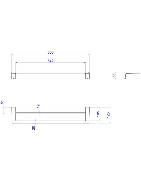 Porta Toalha de Banho Duplo Toalheiro Duas Barras 60cm Acessórios Modulares Linha Nomos Acabamento Cromado Prata Brilhante Deca 1000.C.PTBD60