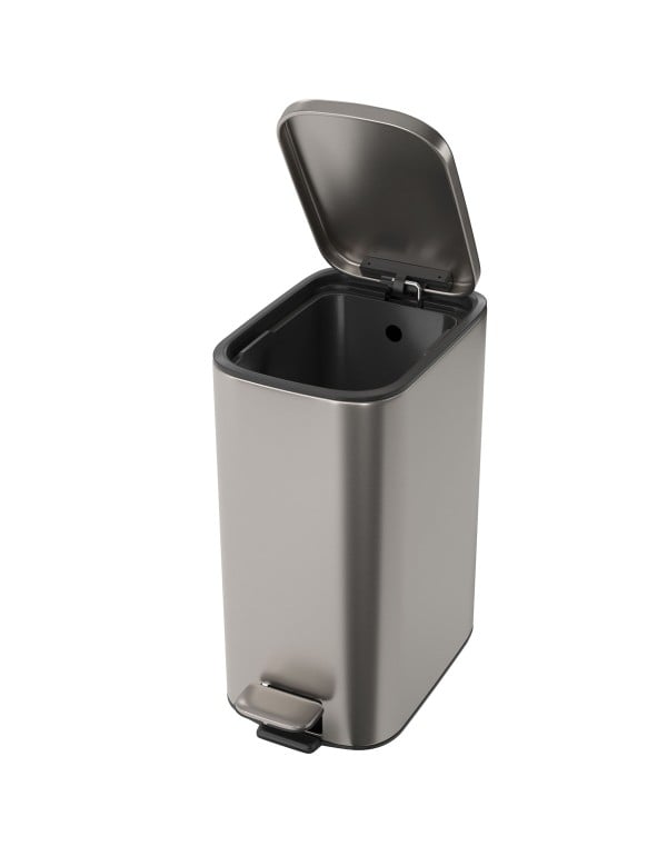 Lixeira Quadrada em Aço Inox com Pedal e Balde Interno 11,5 Litros Linha Suprema Deca 1005.QUA.11.INX