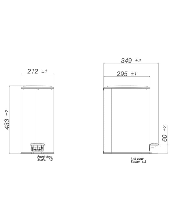 Lixeira Quadrada em Aço Inox com Pedal e Balde Interno 11,5 Litros Linha Suprema Deca 1005.QUA.11.INX