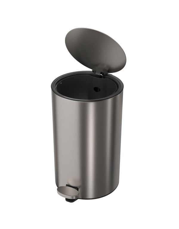 Lixeira Redonda em Aço Inox com Pedal e Balde Interno 12 Litros Linha Suprema Deca 1005.RED.12.INX