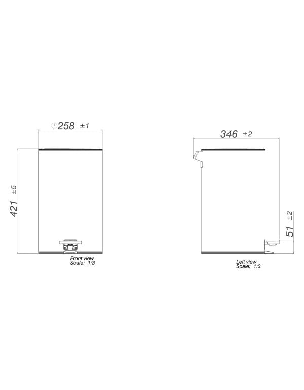 Lixeira Redonda em Aço Inox com Pedal e Balde Interno 12 Litros Linha Suprema Deca 1005.RED.12.INX