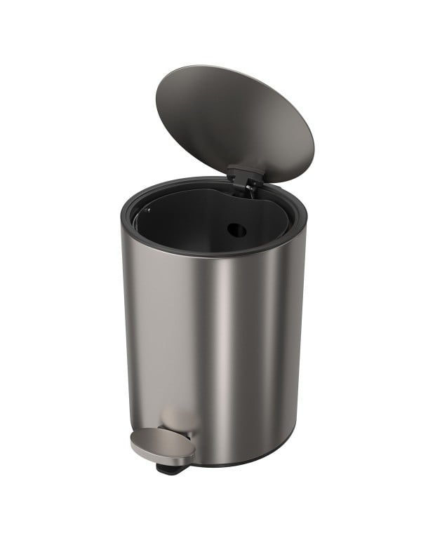 Lixeira Redonda de Banheiro com Pedal em Aço Inox 5 Litros Linha Suprema Deca 1005.RED.5.INX