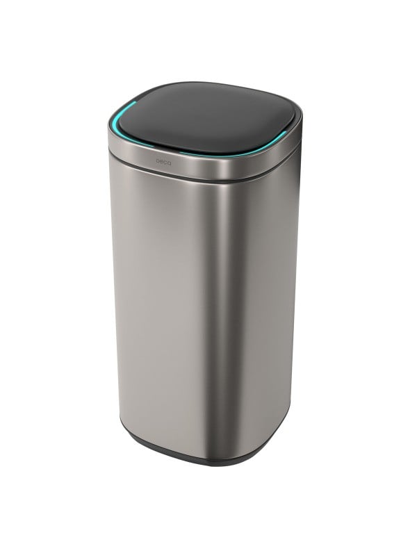 Lixeira Quadrada de 30 Litros em Aço Inox com Sensor de Abertura Automática Tecnologia de Ozônio e Balde Removível Linha Suprema Deca 1007.QUA.30.INX