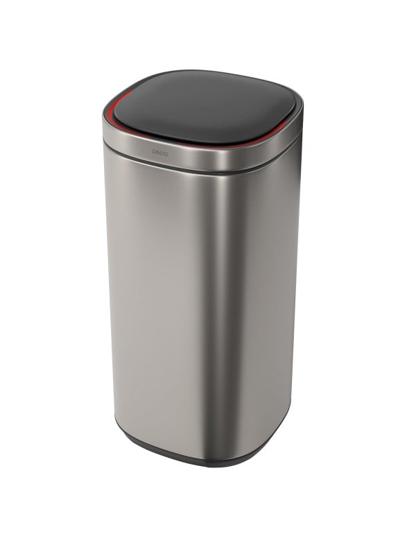 Lixeira Quadrada de 30 Litros em Aço Inox com Sensor de Abertura Automática Tecnologia de Ozônio e Balde Removível Linha Suprema Deca 1007.QUA.30.INX
