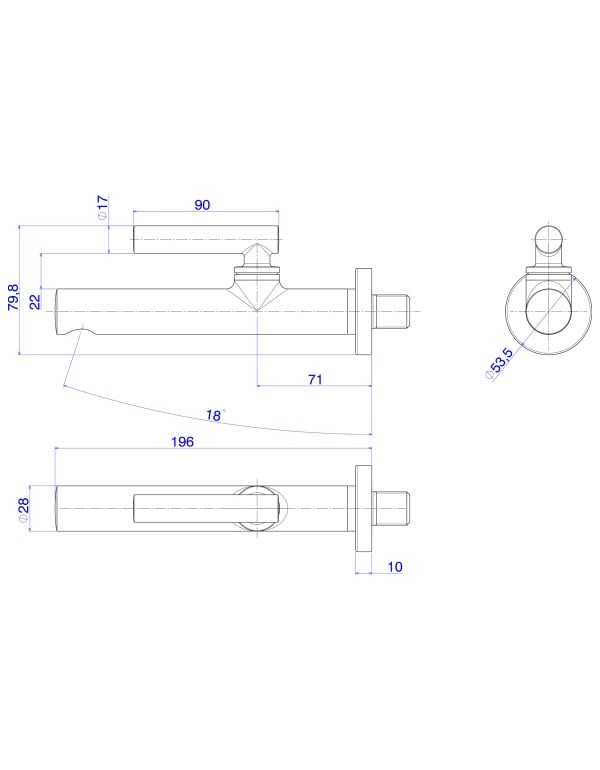 Torneira de Parede para Lavatório e Banheiro Linha Beta Acabamento Black Matte Preto Fosco Deca 1178.BL109.MT