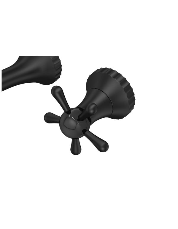 Torneira de Parede para Cuba e Lavatorio Formato Organico Inspirado em Joalheria Acabamento Black Matte Preto Fosco Linha Perola Deca 1179.BL108.MT