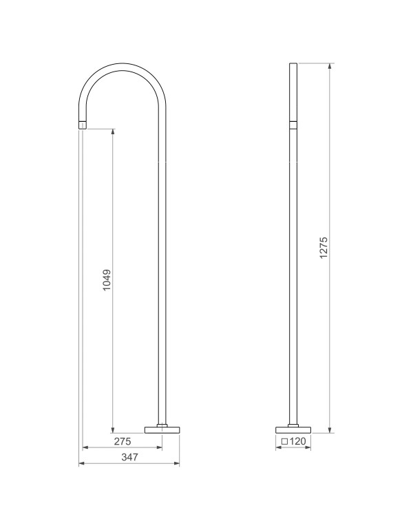 Torneira Curva Piso Deca Tube Corten Matte 1199.CT.TUB.PSO.MT