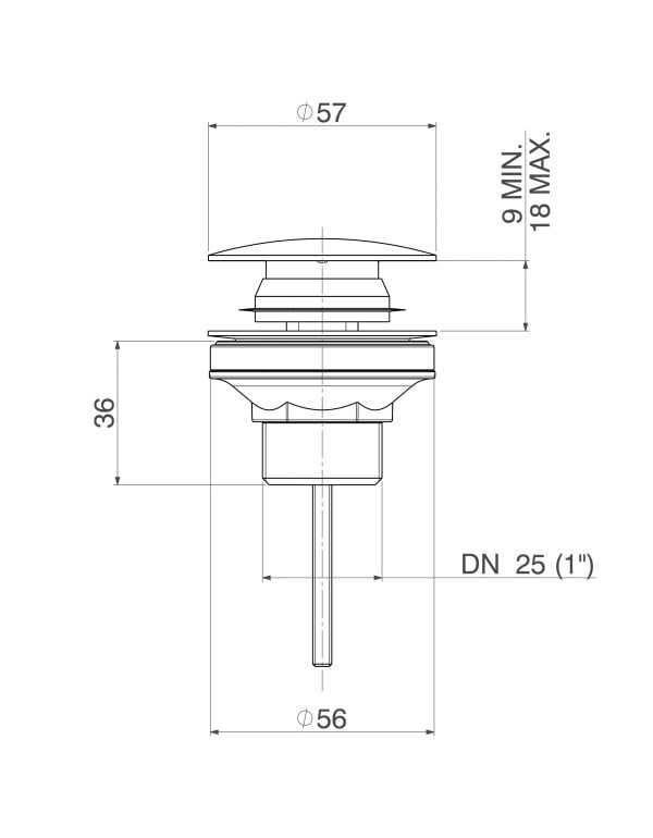 Valvula Escoamento Click Deca Inox 1601.INX.CLI