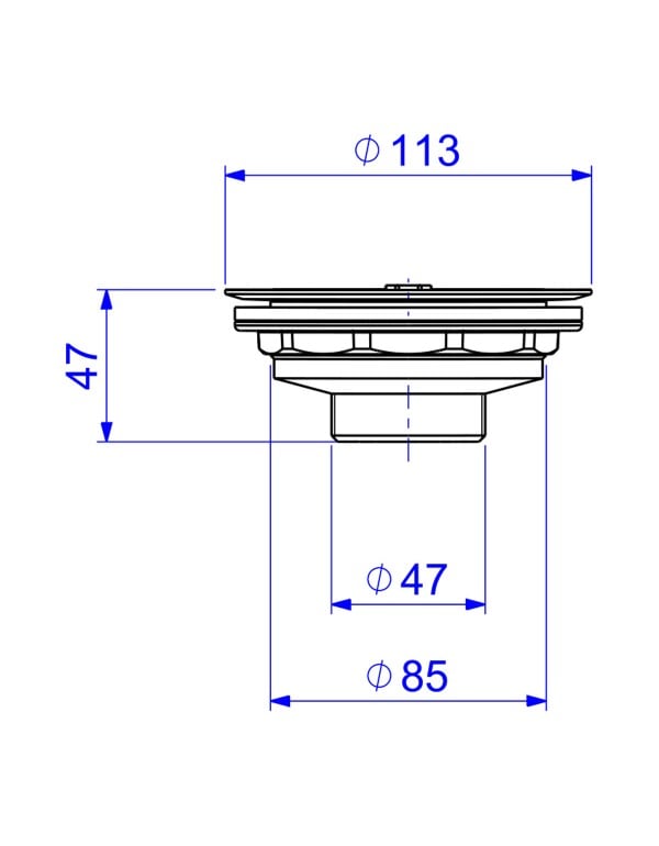 Valvula de Escoamento para Pia de Cozinha e Cuba Gourmet de Medida 4 e Meia Polegadas com Peneira Cestinha Removivel Acabamento Aco Inox Escovado Deca 1622.INX