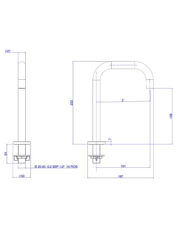 Bica de Mesa Acabamento Corten Matte Fosco Linha Deca You 1790.CT105.MT