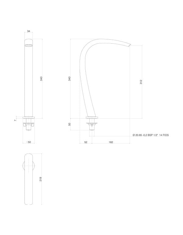 Bica de Mesa Tamanho M para Cuba e Lavatório de Banheiro Deca Linha You Design Wave Acabamento Corten Fosco 1791.CT106.MT
