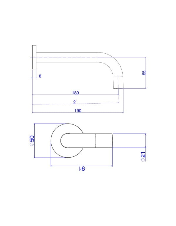 Bica de Instalação na Parede Versão Curta Formato Redondo de Linhas Suaves Acabamento Corten Matte Fosco Linha Deca You 1796.CT104.MT