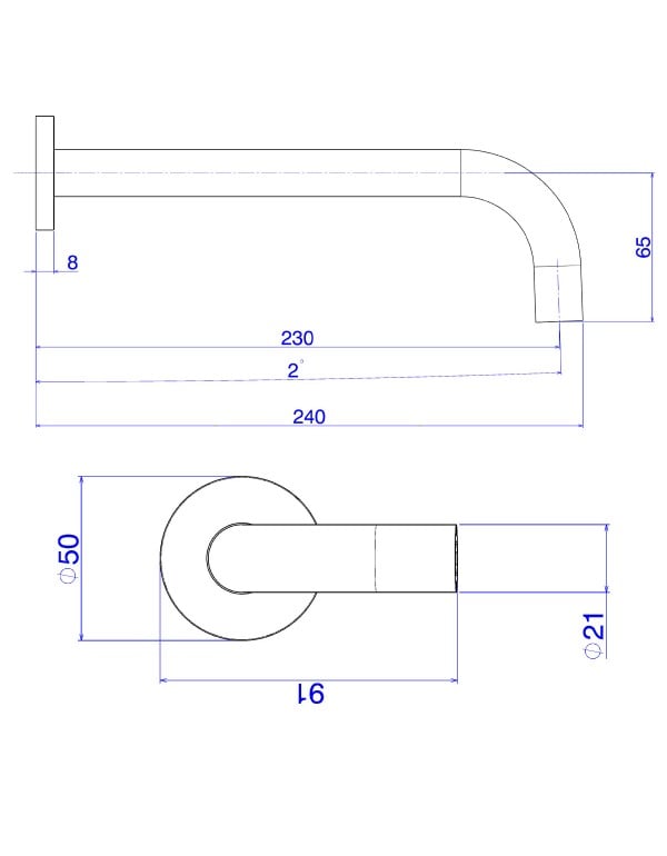 Bica de Instalacao na Parede Versao Longa Formato Redondo de Linhas Suaves Acabamento Corten Matte Fosco Linha Deca You 1797.CT104.MT