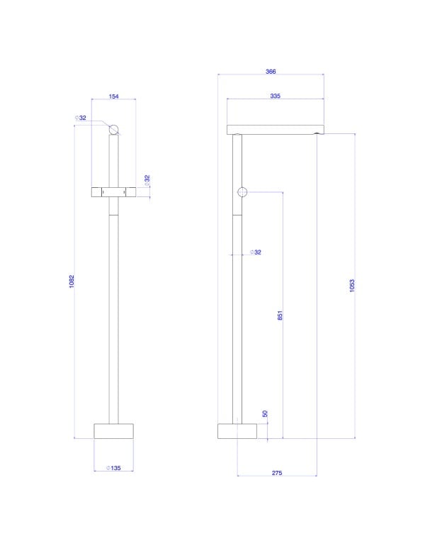 Misturador de Instalação no Piso para Banheira Freestanding Design Assinado por Arthur Casas Acabamento Black Matte Preto Fosco com Ducha Manual Deca 1871.BL101.MT