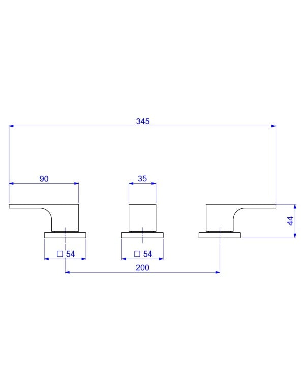 Misturador para Bide com Três Furos Linhas Retas Geometricas Acabamento Black Matte Preto Fosco Linha Unic Deca 1895.BL90.MT