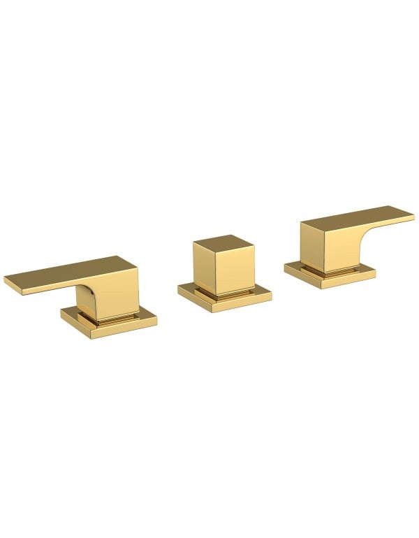 Misturador para Bide com Tres Furos Linhas Retas Geometricas Acabamento Gold Dourado Polido de Alto Brilho Linha Unic Deca 1895.GL90