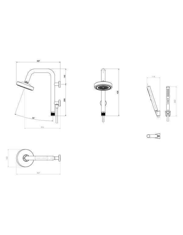 Chuveiro Deca Select Eco 16cm Redondo Parede com Desviado Cromado 1932.C.DES