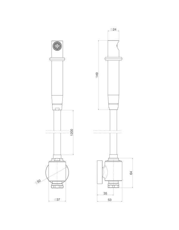 Ducha Higiênica Universal Despressurizada Deca com Derivação Inox 1948.INX.ACT