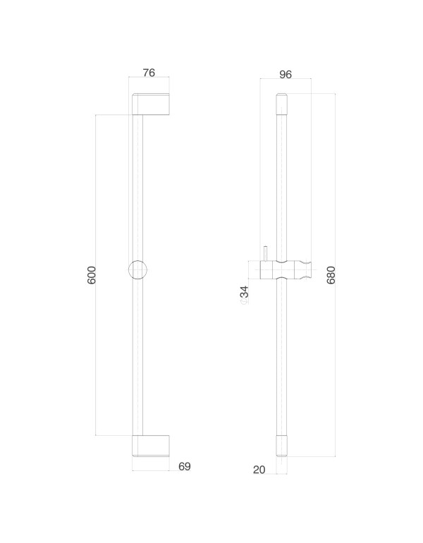 Barra Deslizante Deca You Inox 1980.INX104