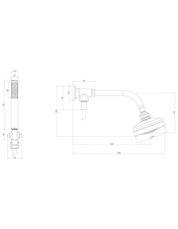 Kit Chuveiro de Parede com Tubo Desviador e Ducha Manual Flexível Deca Linha Acqua Plus Acabamento Dark Antracite Grafite Escuro Fosco 1990.GFMT.STDKIT.N