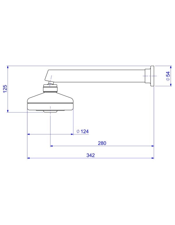 Chuveiro de Parede com Crivo Articulado e Jato Linear Linha Acqua Plus Tubo 12,4cm Acabamento Inox Deca 1990.INX.CT