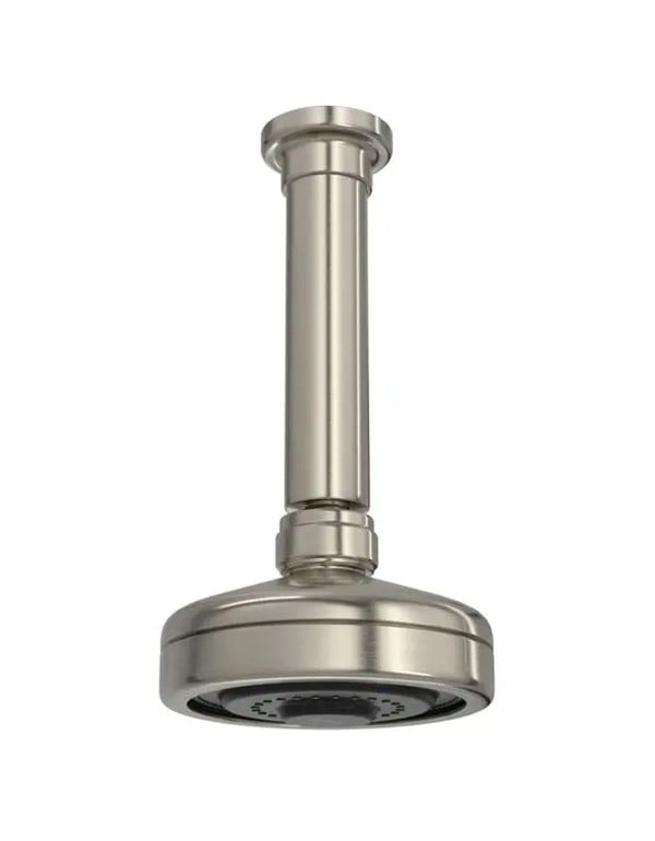 Chuveiro de Instalação no Teto Redondo com Sistema Autolimpante Inteligente Espalhador de Doze centimetros Acabamento Inox Escovado Deca Acqua Plus 1990.INX.TET