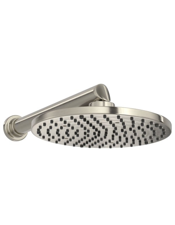 Chuveiro de Parede Grande Redondo com Prato de Vinte e Um Centimetros e Bicos de Silicone Salientes Acabamento Inox Escovado Deca Aquamax 1998.INX.CT