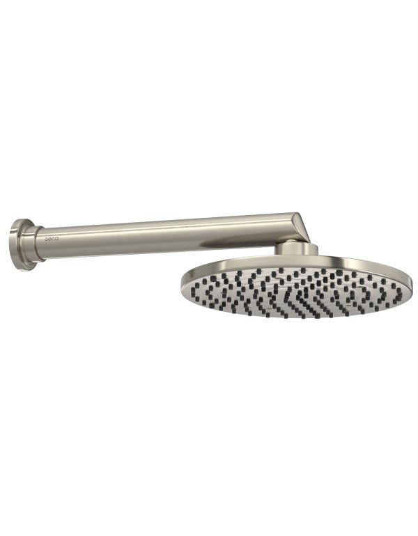 Chuveiro de Parede Grande Redondo com Prato de Vinte e Um Centimetros e Bicos de Silicone Salientes Acabamento Inox Escovado Deca Aquamax 1998.INX.CT