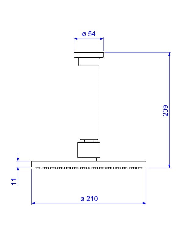 Chuveiro de Instalacao no Teto Grande Redondo com Prato de Vinte e Um Centimetros e Bicos de Silicone Salientes Acabamento Inox Escovado Deca Aquamax 1998.INX.TET