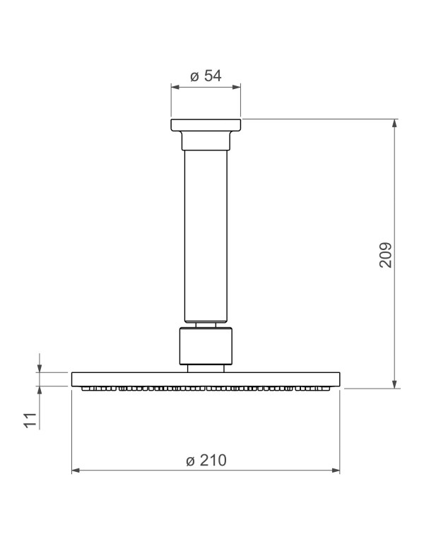 Chuveiro de Teto 21cm Deca Acquamax com Tubo Acabamento Summer Gold Dourado Fosco 1998.SM.TET.MT