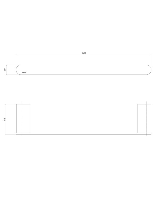 Porta Toalha 30Cm Deca Versa Black Noir 2040.BL31.030.NO