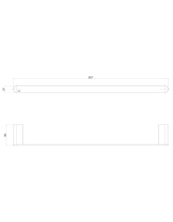 Porta Toalha 60 Cm Versa  Black Matte Deca 2040.BL31.060.MT