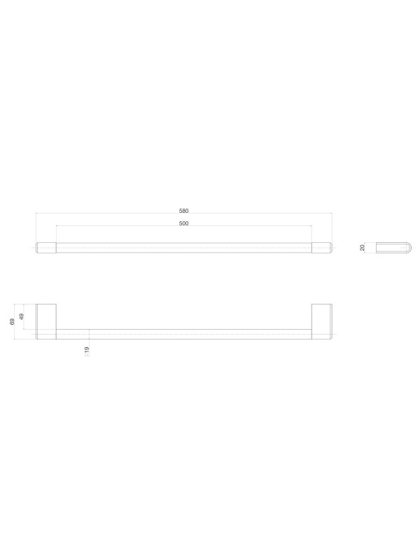 Porta Toalha 500mm Deca You Corten Matte 2040.CT104.050.MT