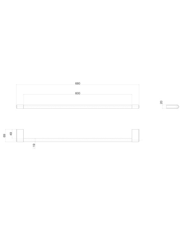 Porta Toalha 600mm Deca You Corten Matte 2040.CT104.060.MT