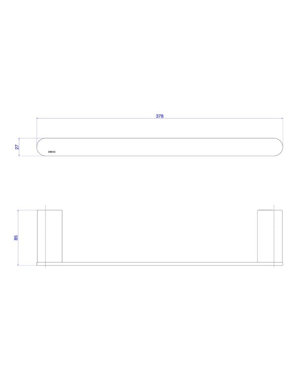 Porta Toalha de Parede em Barra de Trinta Centimetros com Fixacao Oculta Acabamento Gold Dourado Polido de Alto Brilho Linha Versa Deca 2040.GL31.030