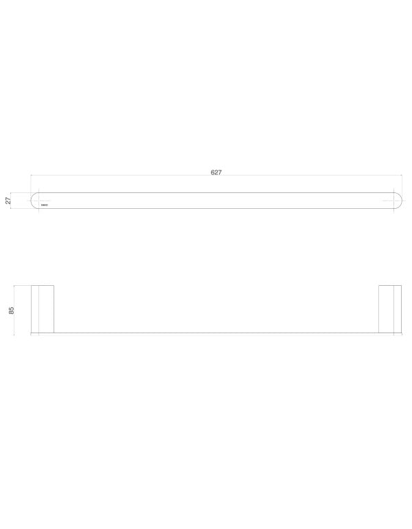 Porta Toalha de Banho Toalheiro Simples 60cm Linha Versa Acabamento Summer Gold Dourado Fosco Deca 2040.SM31.060.MT