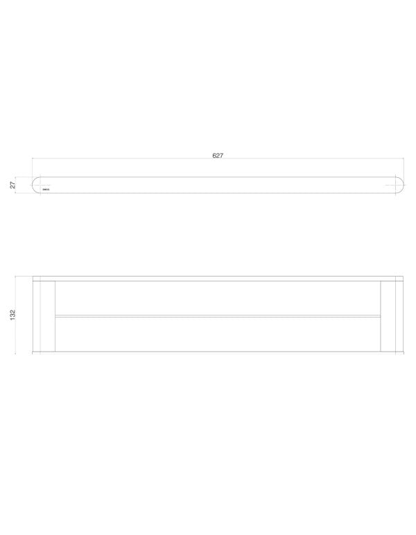 Porta Toalha de Banho Barra Dupla de Parede Deca Linha Versa 60cm Acabamento Summer Gold Matte Fosco 2042.SM31.060.MT