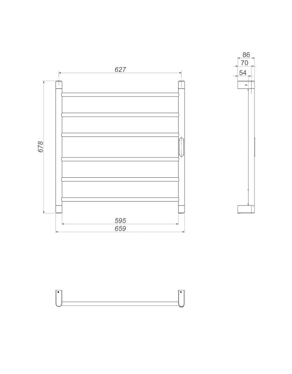 Toalheiro Termico de Parede 220V Lado Direito Black Matte Deca You 2044.BL220D.AQC.MT
