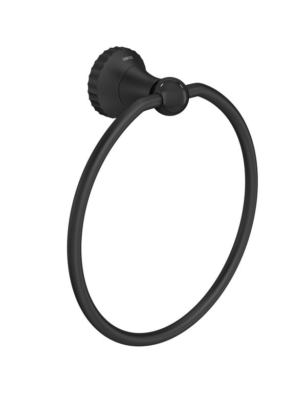 Porta Toalha Argolado Deca Pérola Black Matte 2050.BL10..