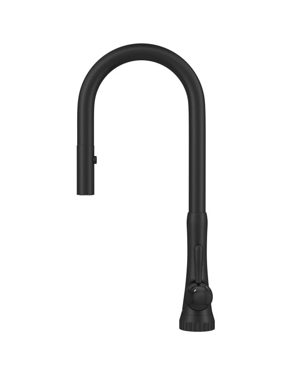 Misturador Monocomando de Mesa para Cozinha Gourmet Bica Alta Movel Formato Organico Inspirado em Joalheria Acabamento Black Matte Preto Fosco Linha Perola Deca 2089.BL.MT