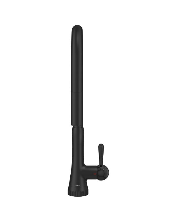 Misturador Monocomando de Mesa para Cozinha Gourmet Bica Alta Movel Formato Organico Inspirado em Joalheria Acabamento Black Matte Preto Fosco Linha Perola Deca 2089.BL.MT