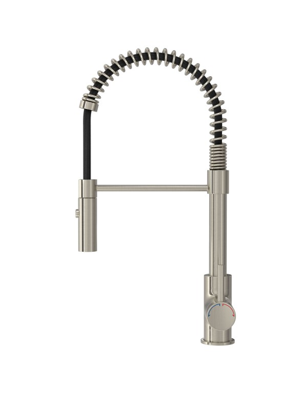 Misturador Monocomando de Cozinha de Mesa com Ducha Especial Flexível Argolado Linha Spin One Gourmet Acabamento Inox Deca 2253.INX