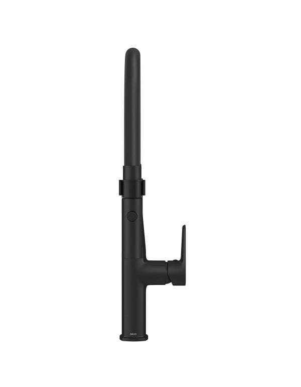 Misturador Monocomando de Cozinha de Mesa com Bica Extensível Linha Level Motion Acabamento Preto Fosco Black Matte e Preto Deca 2274.BLMT.PT