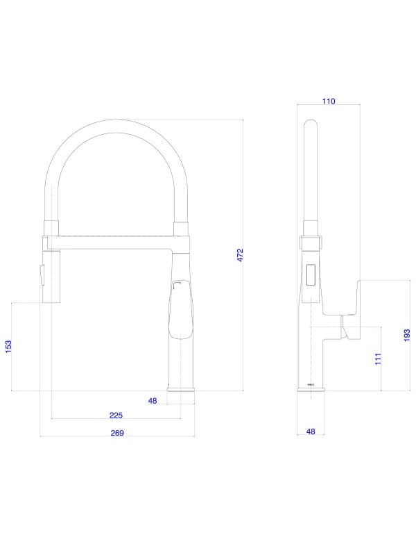 Misturador Monocomando de Cozinha com Bica Móvel Flexível Preta e Acabamento em Aço Inox Linha Level Motion Deca 2274.INX.PT