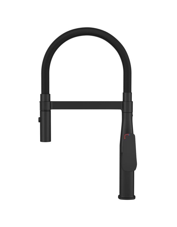 Misturador Monocomando de Cozinha de Mesa com Ducha Flexível Linha Level Gourmet Acabamento Preto Fosco Black Matte Deca 2275.BLMT