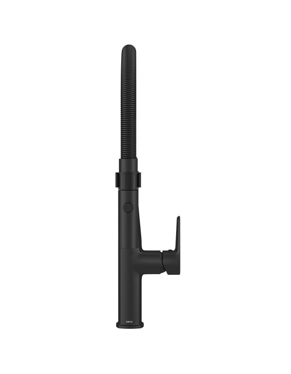 Misturador Monocomando de Cozinha de Mesa com Ducha Flexível Linha Level Gourmet Acabamento Preto Fosco Black Matte Deca 2275.BLMT